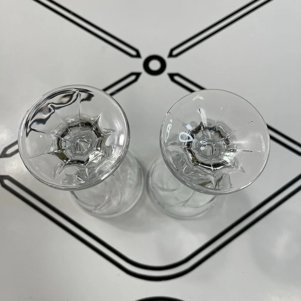 Noritake SWEET SWIRL Clear Wine Glasses / Goblets 6 3/4
